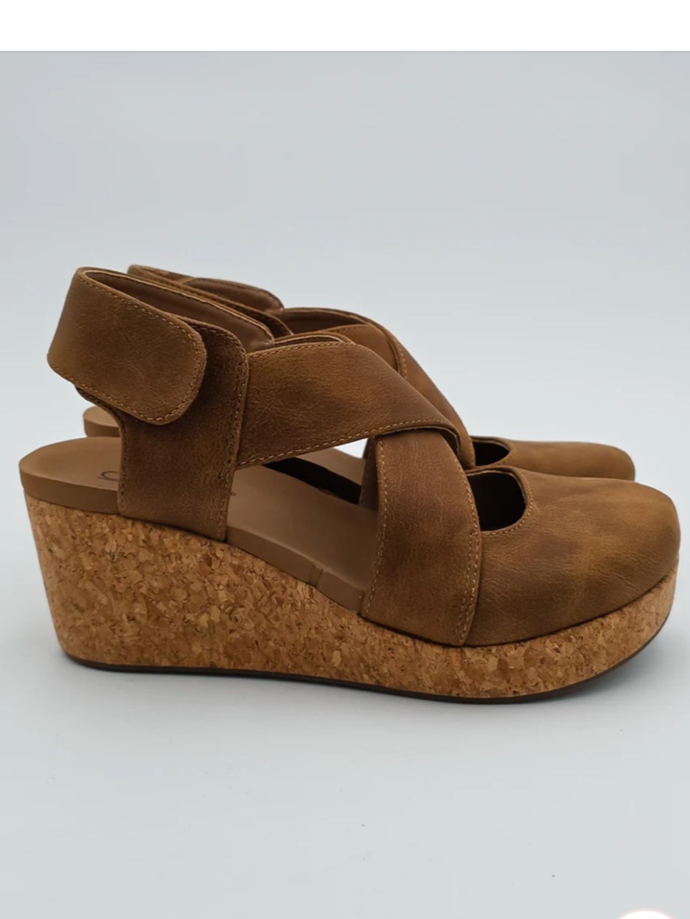 Corky’s Brown Cork Wedge Sandals - Picture 2 of 11